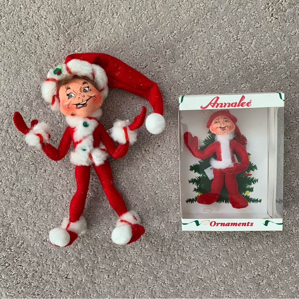 Annalee 2008 Christmas Elf and Ornament